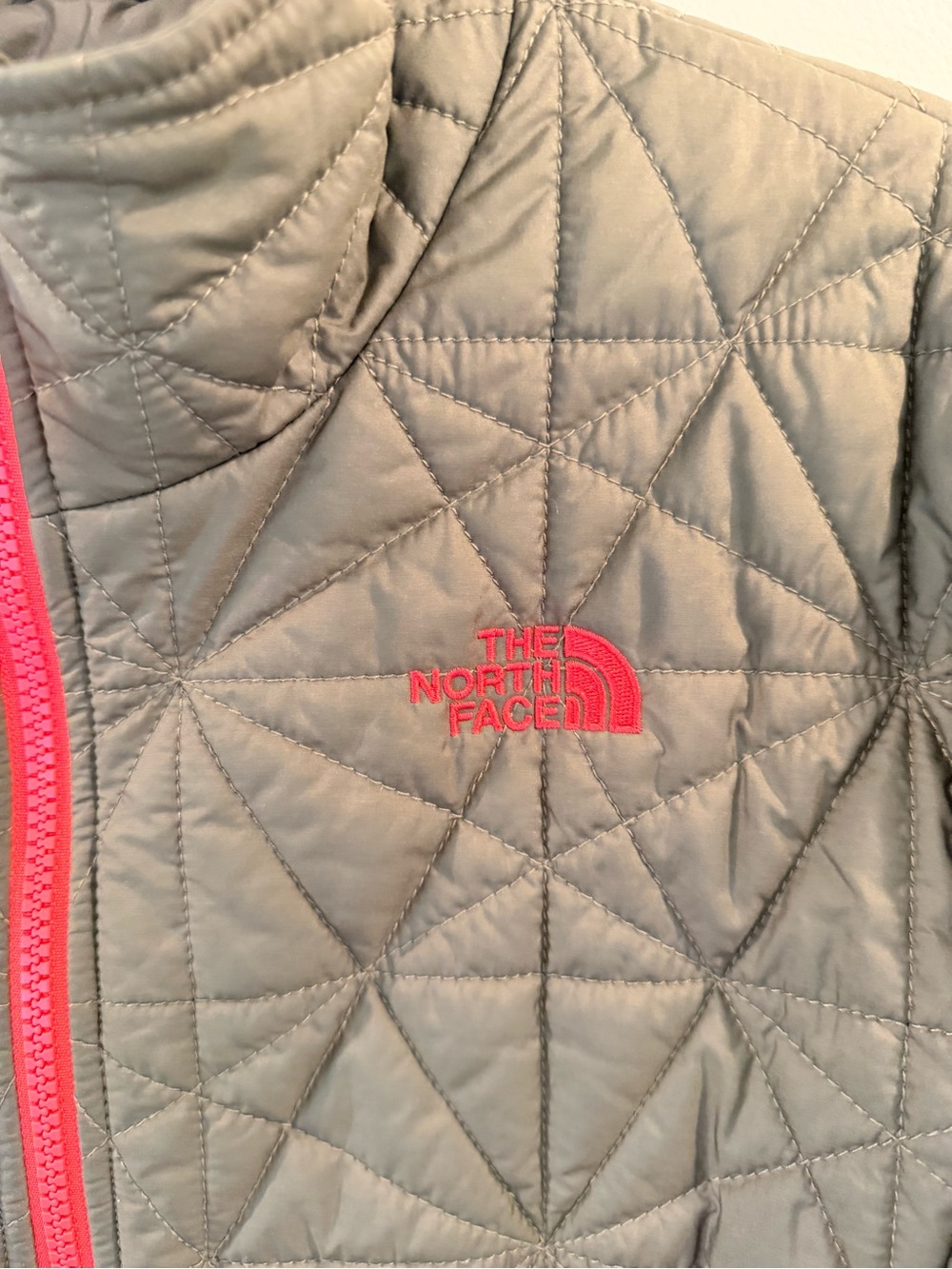The North Face Womens Quilted Jacket Green Orange Full Zip Lightweight Size XL - Picture 3 of 7
